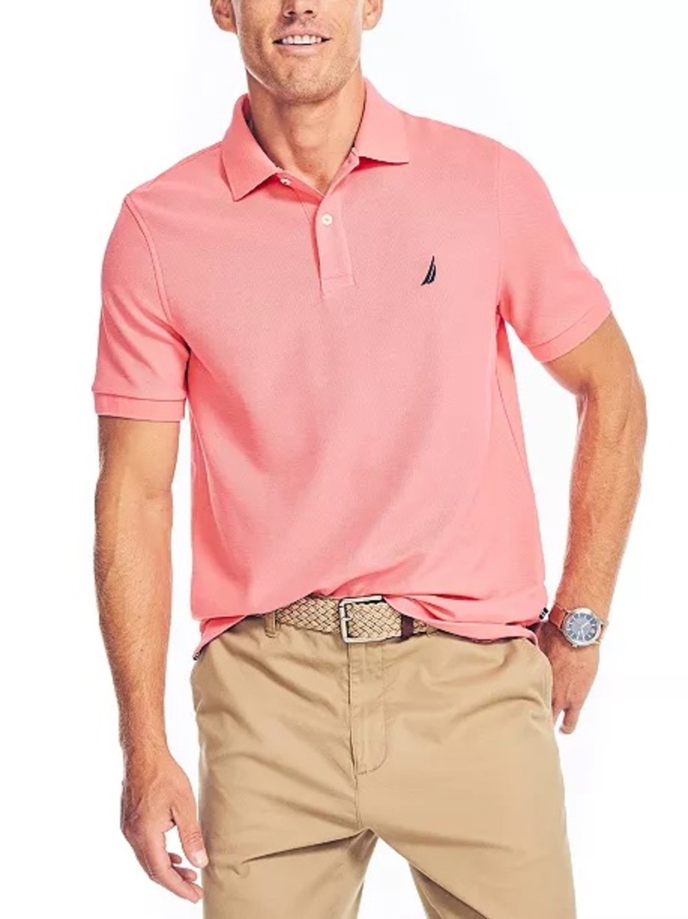 Nautica Men's Classic-Fit Deck Polo Short Sleeve Shirt Small